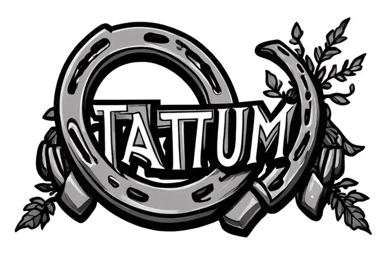 "TATUM" horseshoe tattoo design idea