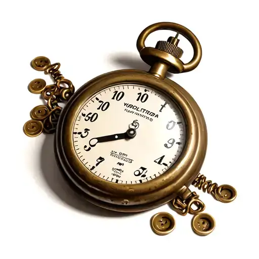 old stopwatch with numbers fallen on botttom tattoo design idea