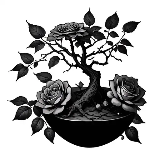 Poison Tree and Roses tattoo design idea