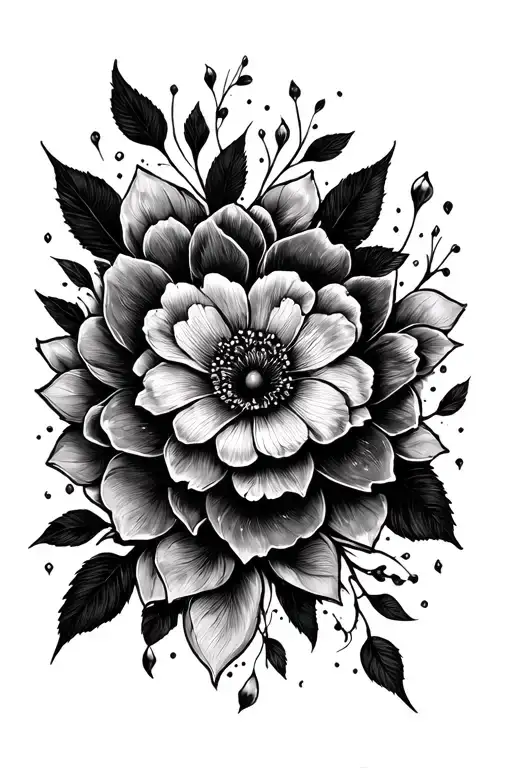 girly tattoo but dark backgrounds tattoo design idea