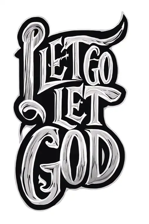 "LET GO LET GOD" "LET GO LET GOD" on neck tattoo tattoo design idea