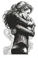 Lesbian choking each other tattoo design idea