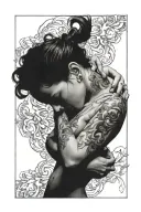 Lesbian choking each other tattoo design idea