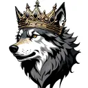 wolf king crown tattoo design idea