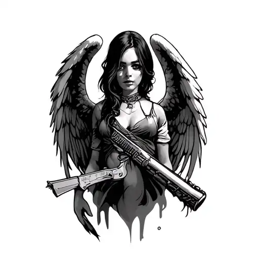 Angel Gangster tattoo design idea
