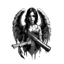 Angel Gangster tattoo design idea