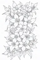 lily, rose, daffodil and daisy bouquet tattoo design idea