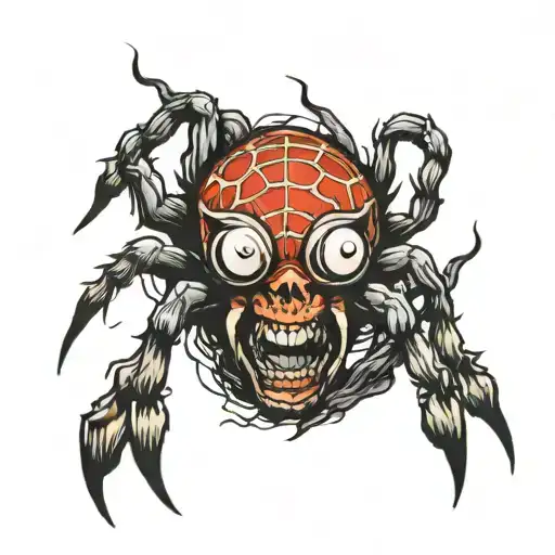 Spider coming out of pirate eye tattoo design idea
