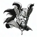 half genghis khan half thanos half face made only live once tattoo design idea