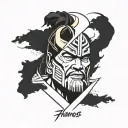 half genghis khan half thanos half face made only live once tattoo design idea