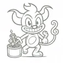 cuphead devil playing slot machines tattoo design idea