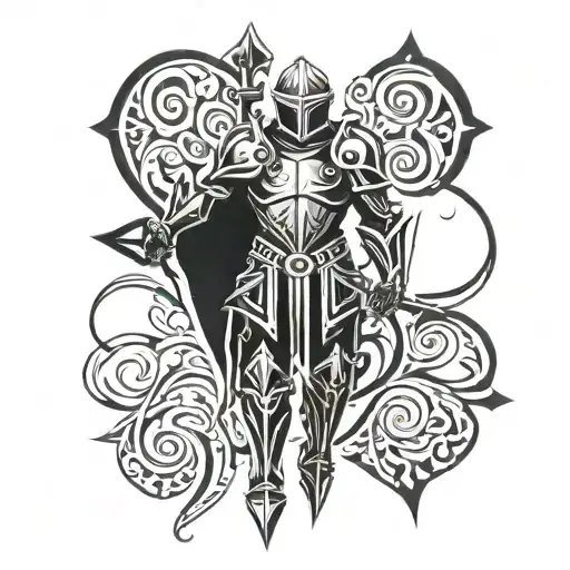 gothic knight tattoo design idea
