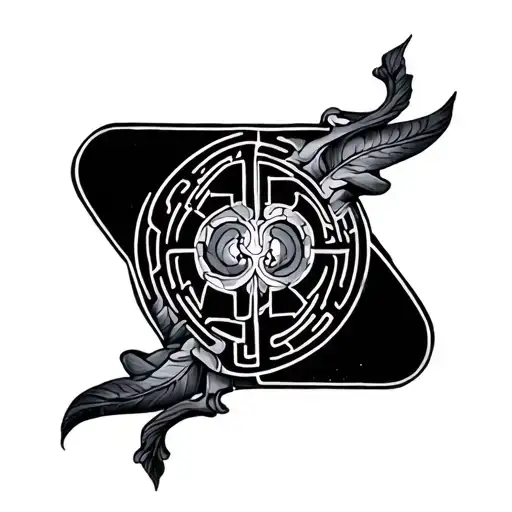 labyrinth tattoo design idea