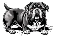 english mastiff rottweiler tattoo design idea