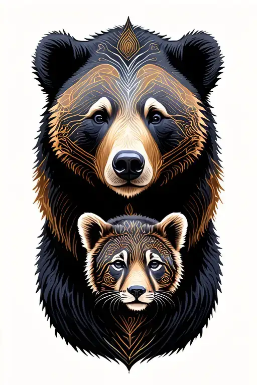 MAMA BEAR TATTOO TATTOO WITH 2 CUBS tattoo design idea