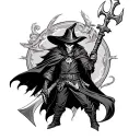 blackmage with a keyblade kingdom hearts tattoo design idea