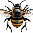 Fine Line Bee tattoo design idea