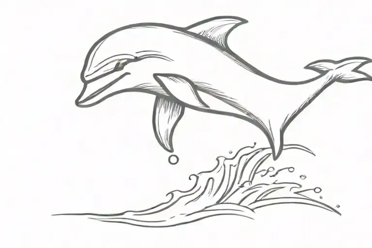 dolphin jumping tattoo design idea