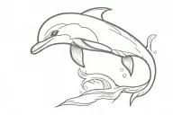 dolphin jumping tattoo design idea