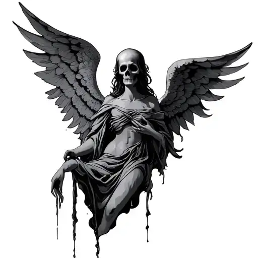 angel of death tattoo design idea
