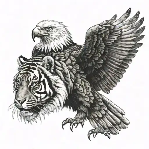 Eagle, Tiger, Aries tattoo design idea