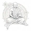 a buddhist monk tattoo design idea