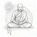 a buddhist monk tattoo design idea