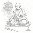 a buddhist monk tattoo design idea