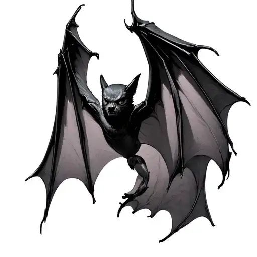 bat wings spread wide tattoo design idea