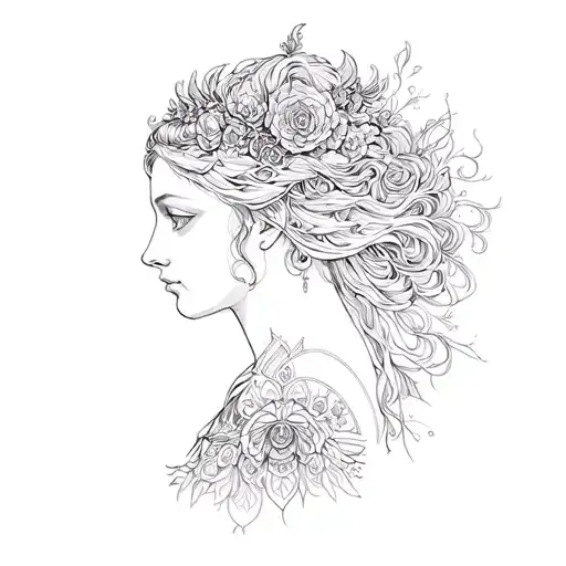 The goddess Victoria tattoo design idea