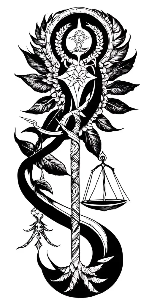 Sigil and Libra zodiac sign incorporated tattoo design idea