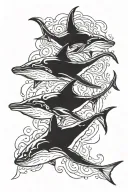 stingrays swimming tattoo design idea