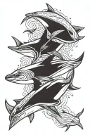 stingrays swimming tattoo design idea