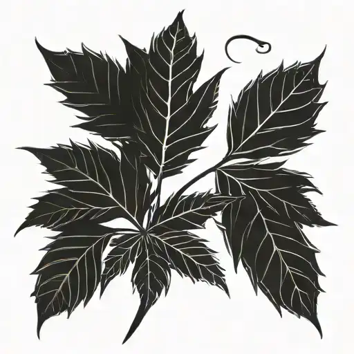 weed leaf pattern tattoo design idea