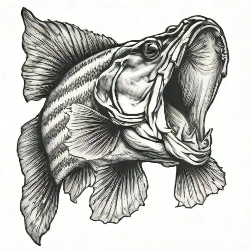 largemouth bass fish tattoo design idea