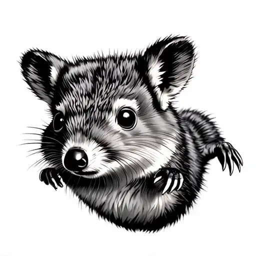 skydiving quokka tattoo design idea