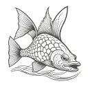 Pike fish with deadly look tattoo design idea