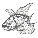 Pike fish with deadly look tattoo design idea