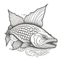 Pike fish with deadly look tattoo design idea