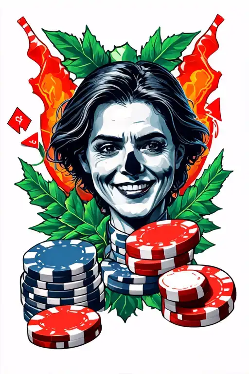 risk taker with gambling and scamming related symbols tattoo design idea