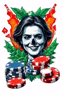 risk taker with gambling and scamming related symbols tattoo design idea