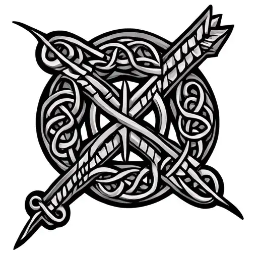 celtic family symbol with ogham writing tattoo design idea