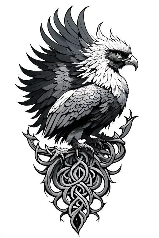 Celtic phoenix rising tattoo design idea
