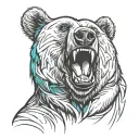  bear head in color tattoo design idea