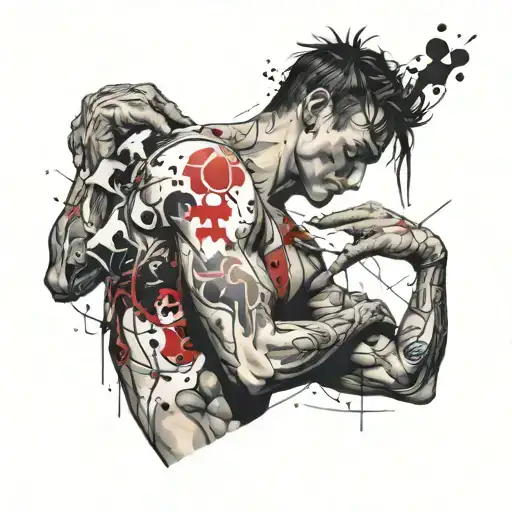 atlas holding the world over his head tattoo design idea