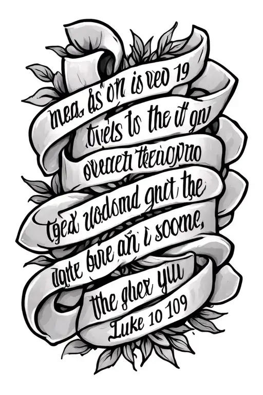 Luke 10: 19 Bible verse intertwined tattoo design idea