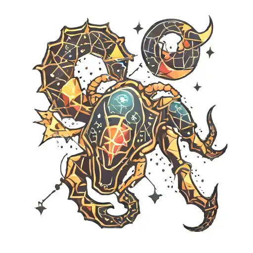 Scorpio Taurus constellation made tattoo design idea