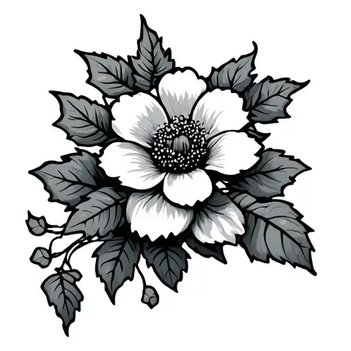 state flower of Indiana, Ohio, Tennessee, Kentucky, and Louisiana intertwined with ivy tattoo design idea