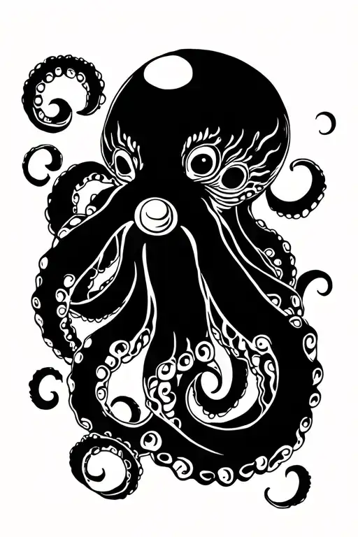 Japanese Style Octopus tattoo design idea