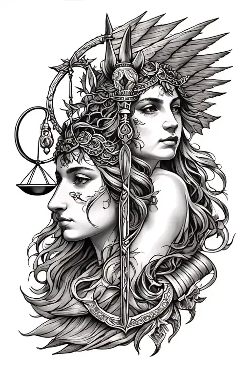 libra and sagittarius tattoo tattoo design idea